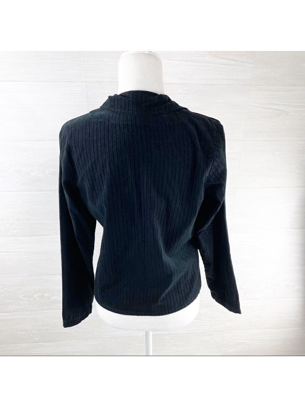 FLAX Velvet Striped Button Down Blazer Jacket - Picture 5 of 6